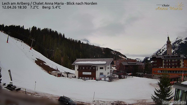 Archived image Webcam Lech (Chalet Anna Maria)