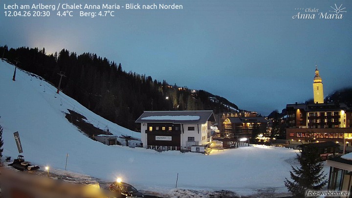 Archived image Webcam Lech (Chalet Anna Maria)