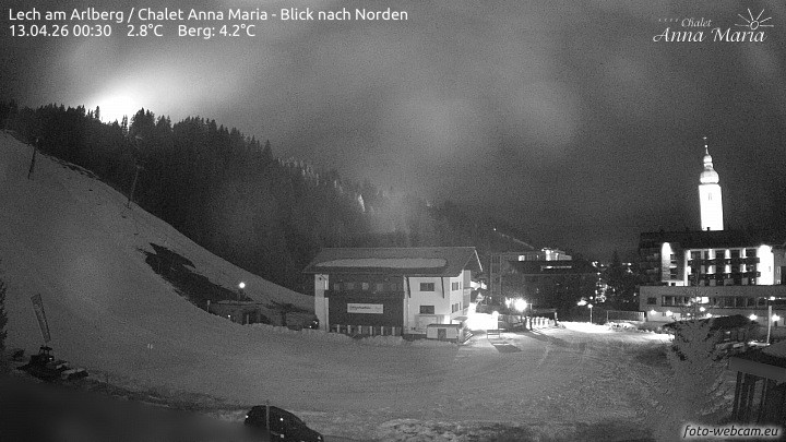 Archived image Webcam Lech (Chalet Anna Maria)