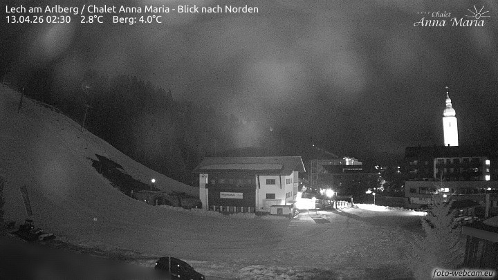 Archived image Webcam Lech (Chalet Anna Maria)