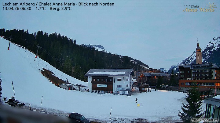 Archived image Webcam Lech (Chalet Anna Maria)