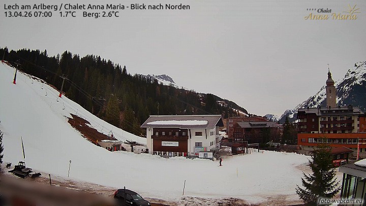 Archived image Webcam Lech (Chalet Anna Maria)