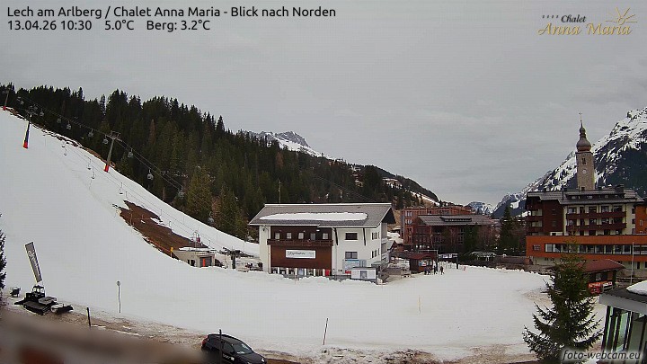 Archived image Webcam Lech (Chalet Anna Maria)