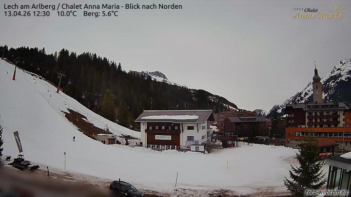 Archived image Webcam Lech (Chalet Anna Maria)
