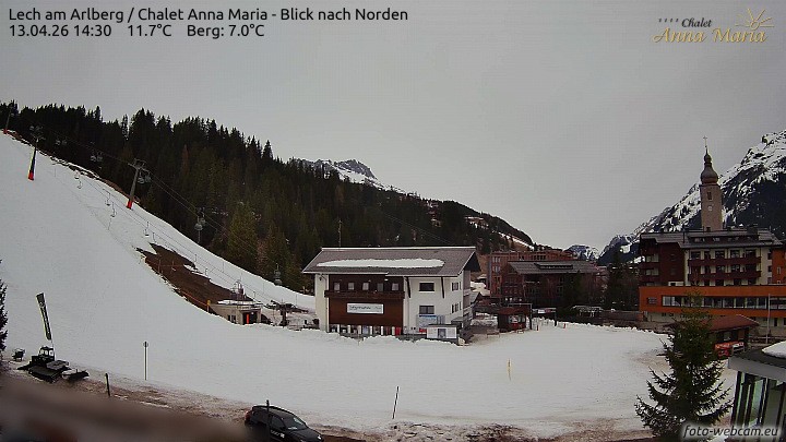 Archived image Webcam Lech (Chalet Anna Maria)
