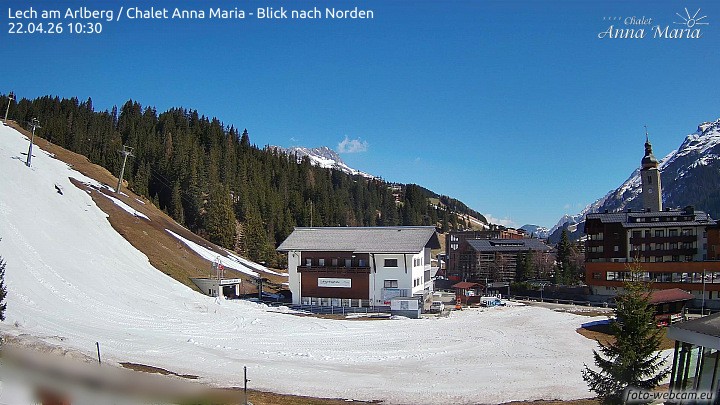 Archived image Webcam Lech (Chalet Anna Maria)