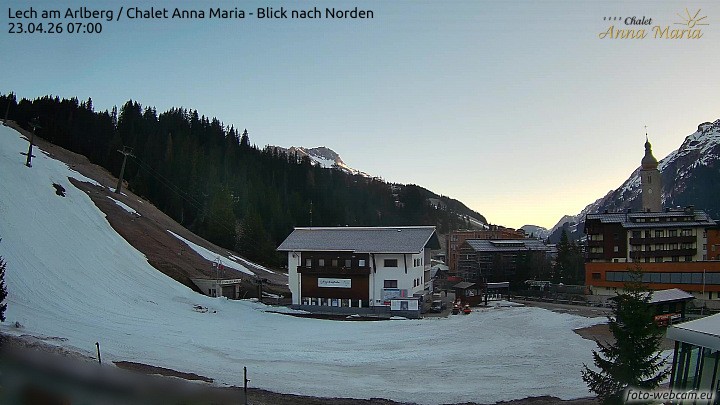 Archived image Webcam Lech (Chalet Anna Maria)
