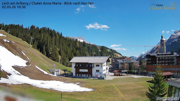 Archived image Webcam Lech (Chalet Anna Maria)