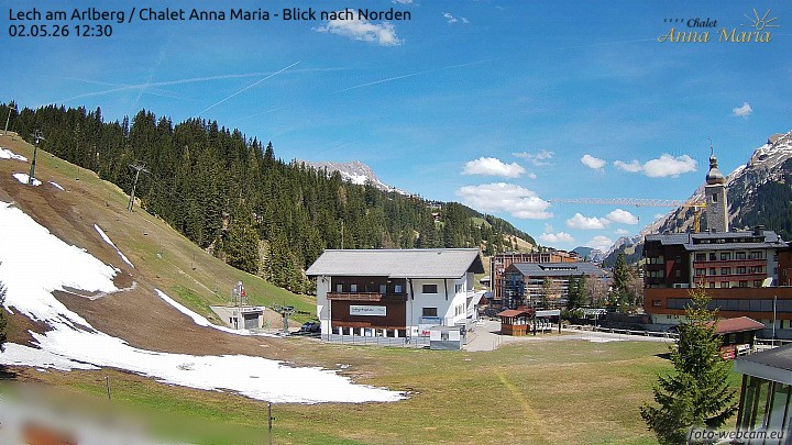 Archived image Webcam Lech (Chalet Anna Maria)