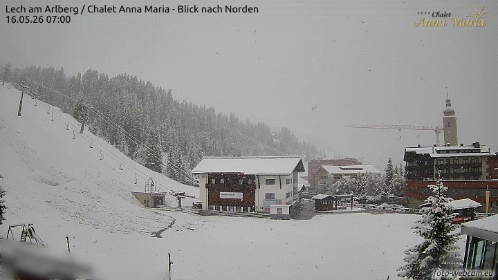 Archived image Webcam Lech (Chalet Anna Maria)