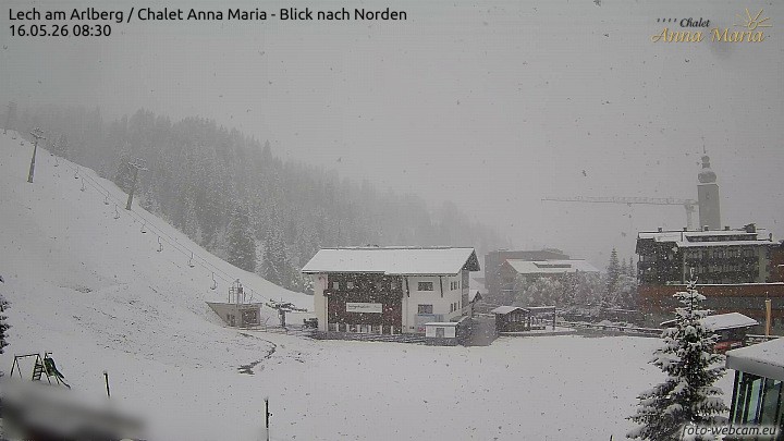Archived image Webcam Lech (Chalet Anna Maria)