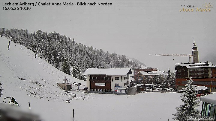 Archived image Webcam Lech (Chalet Anna Maria)