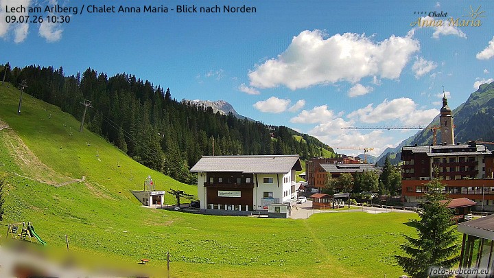 Archived image Webcam Lech (Chalet Anna Maria)