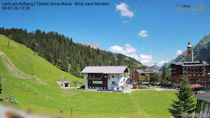 Archived image Webcam Lech (Chalet Anna Maria)