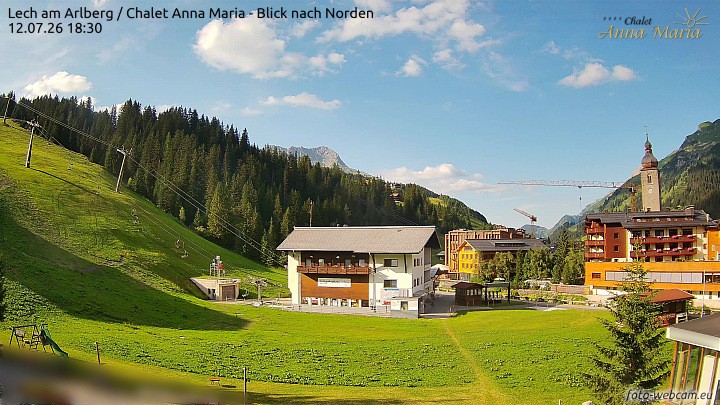 Archived image Webcam Lech (Chalet Anna Maria)