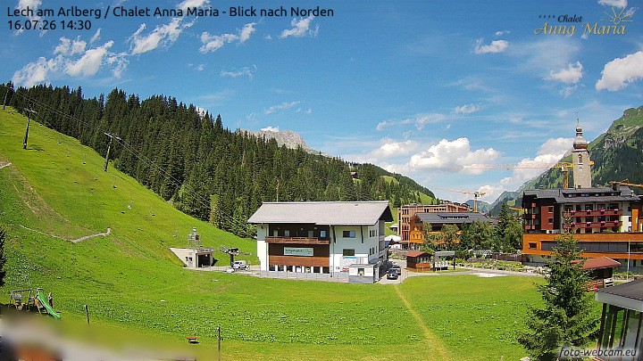 Archiv Foto Webcam Schlegelkopfareal, Lech