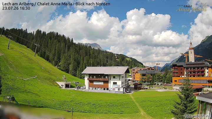 Archived image Webcam Lech (Chalet Anna Maria)