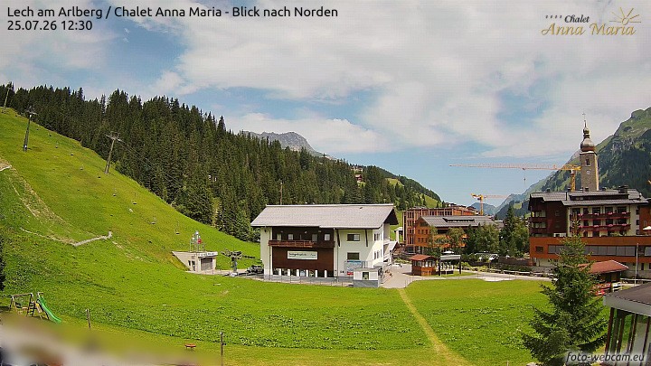 Archived image Webcam Lech (Chalet Anna Maria)