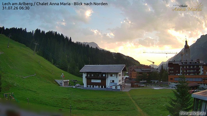 Archiv Foto Webcam Schlegelkopfareal, Lech