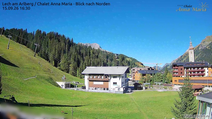 Archived image Webcam Lech (Chalet Anna Maria)