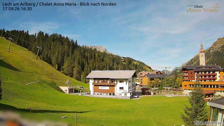 Archived image Webcam Lech (Chalet Anna Maria)