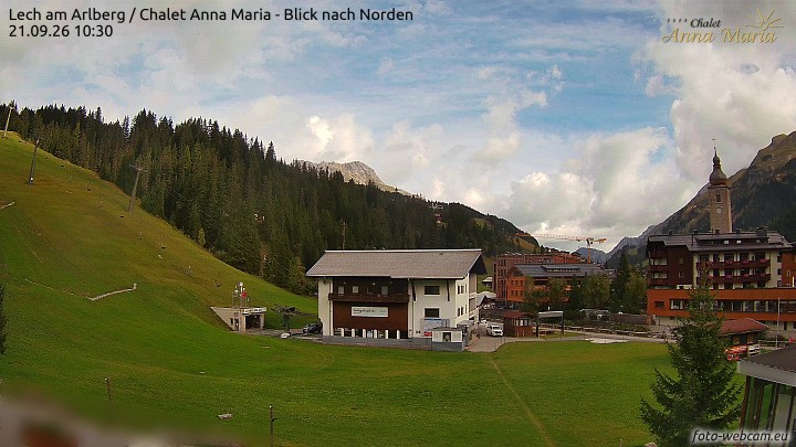 Archived image Webcam Lech (Chalet Anna Maria)