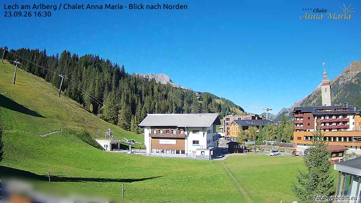 Archived image Webcam Lech (Chalet Anna Maria)