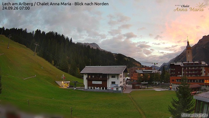 Archived image Webcam Lech (Chalet Anna Maria)