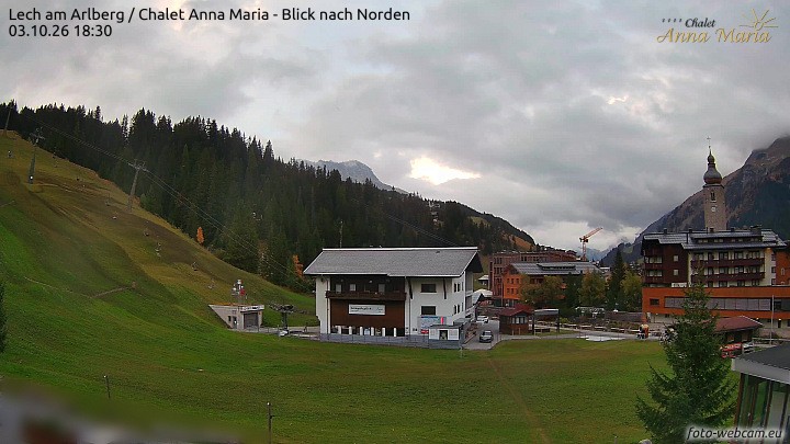 Archived image Webcam Lech (Chalet Anna Maria)