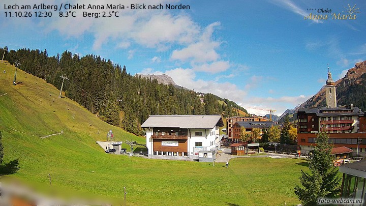 Archived image Webcam Lech (Chalet Anna Maria)
