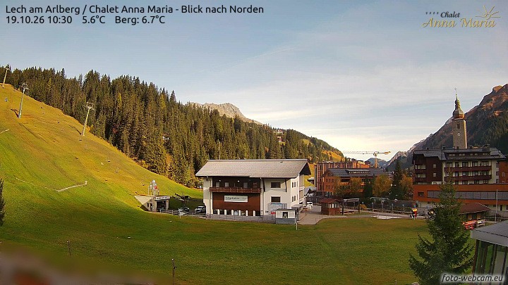 Archived image Webcam Lech (Chalet Anna Maria)