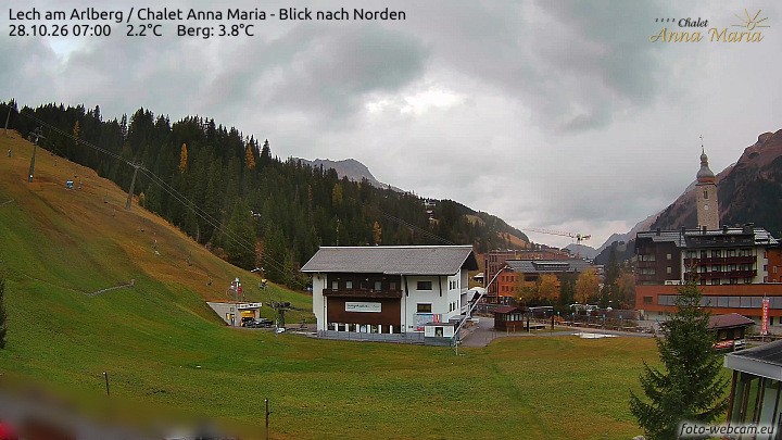 Archived image Webcam Lech (Chalet Anna Maria)
