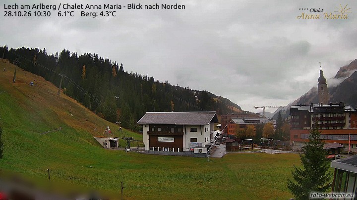 Archived image Webcam Lech (Chalet Anna Maria)