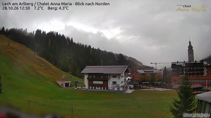 Archived image Webcam Lech (Chalet Anna Maria)