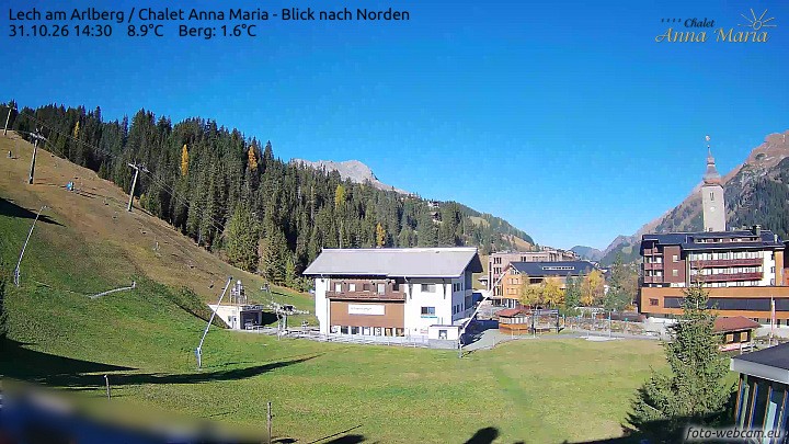 Archived image Webcam Lech (Chalet Anna Maria)