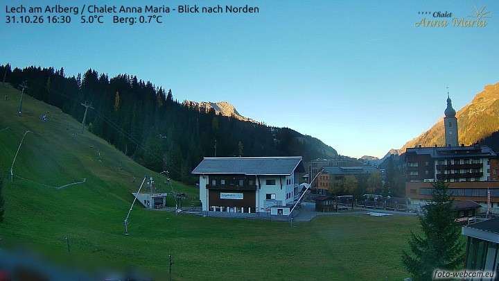 Archived image Webcam Lech (Chalet Anna Maria)