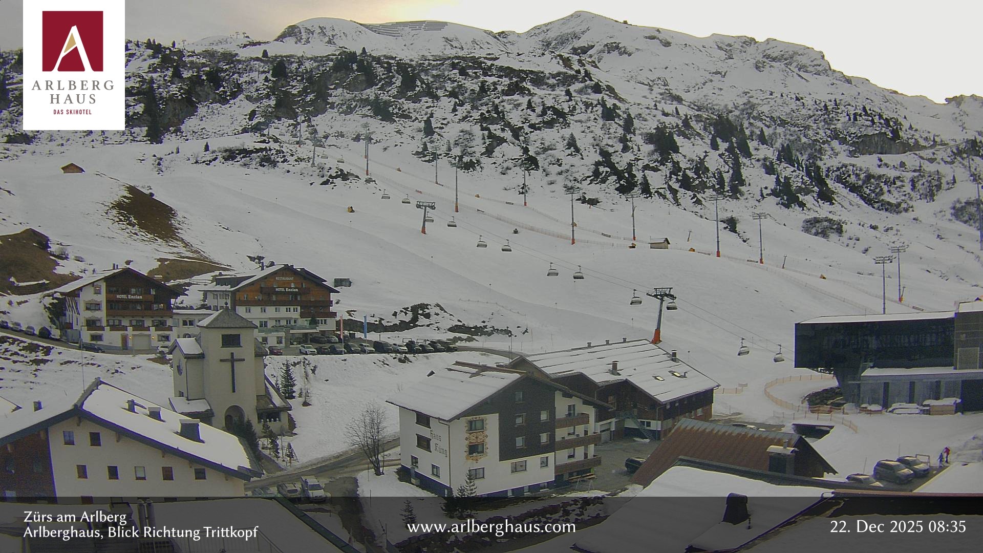 Archiv Foto Webcam Zürs: Hotel Arlberghaus