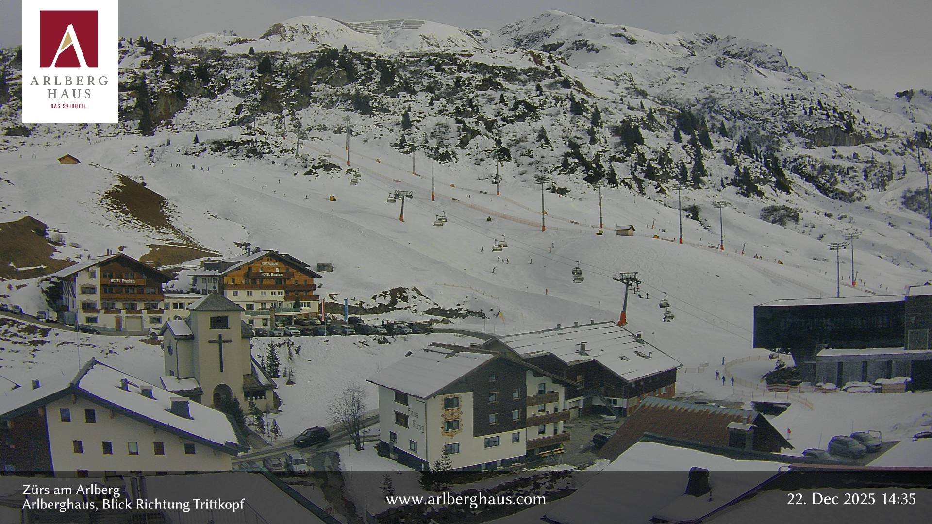 Archiv Foto Webcam Zürs: Hotel Arlberghaus
