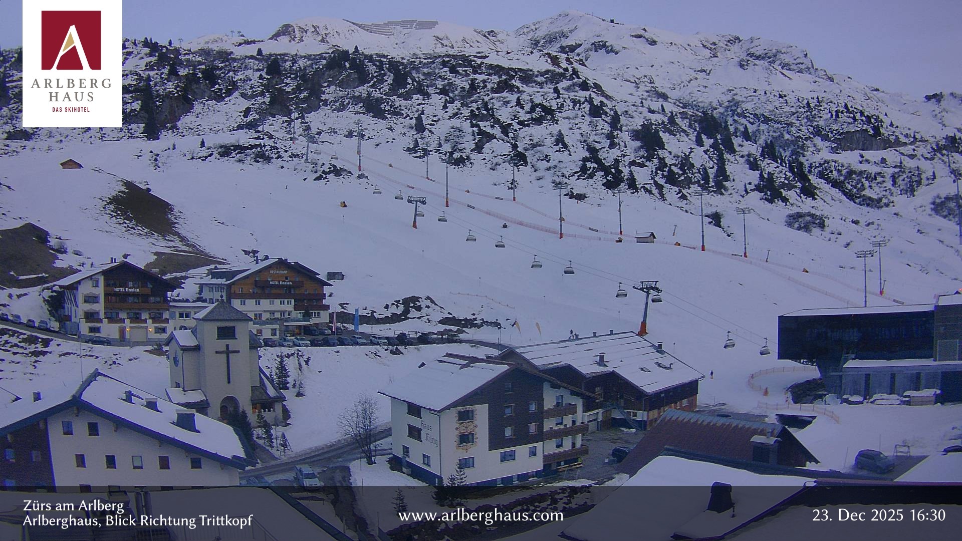 Archiv Foto Webcam Zürs: Hotel Arlberghaus