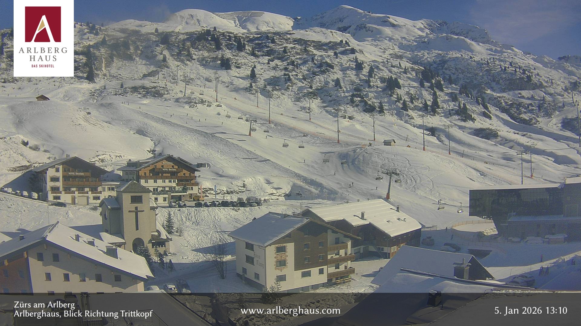 Archiv Foto Webcam Zürs: Hotel Arlberghaus