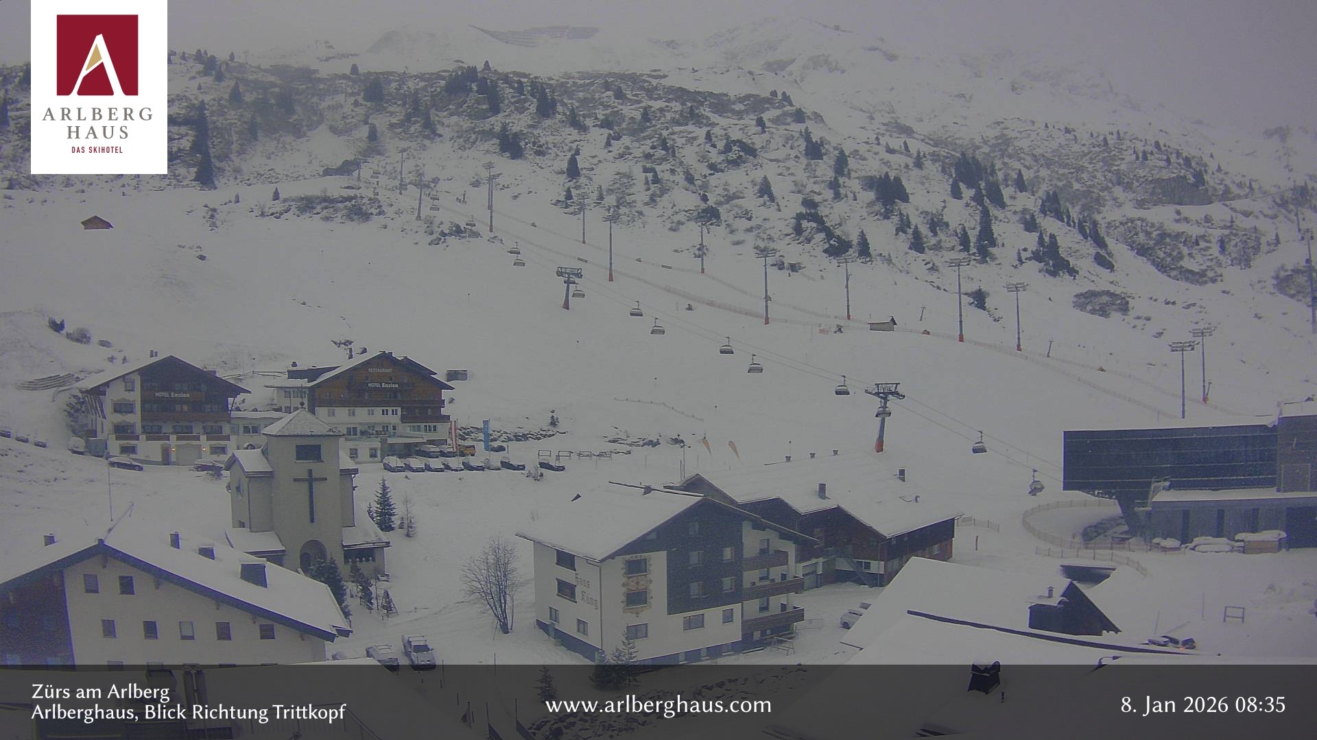 Archived image Webcam Arlberghaus at Zuers