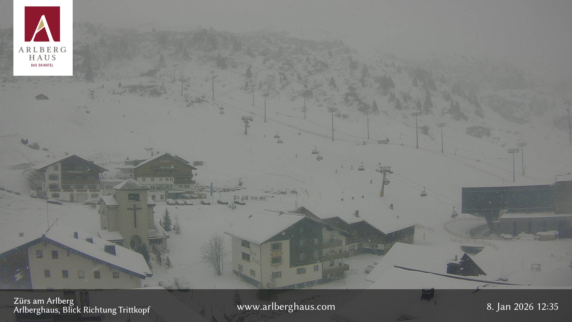 Archived image Webcam Arlberghaus at Zuers