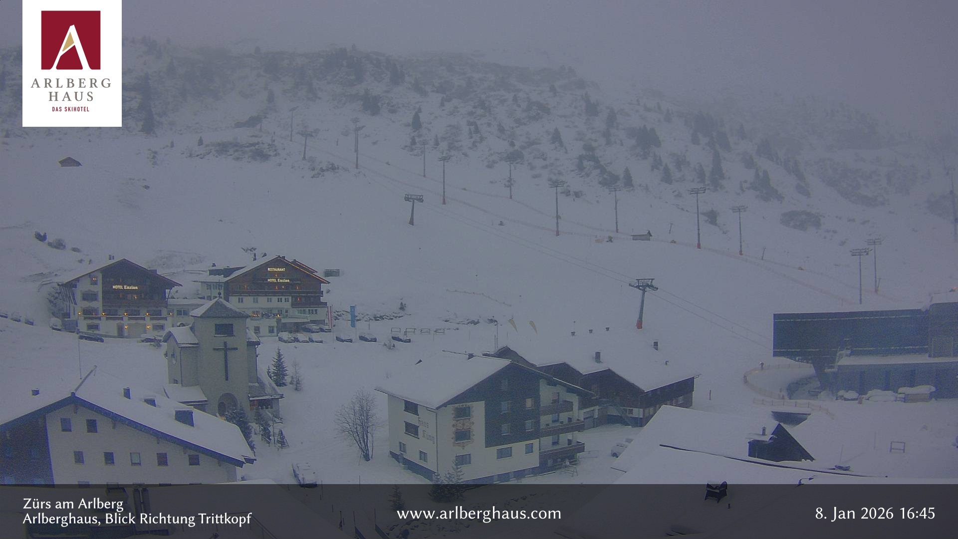 Archived image Webcam Arlberghaus at Zuers