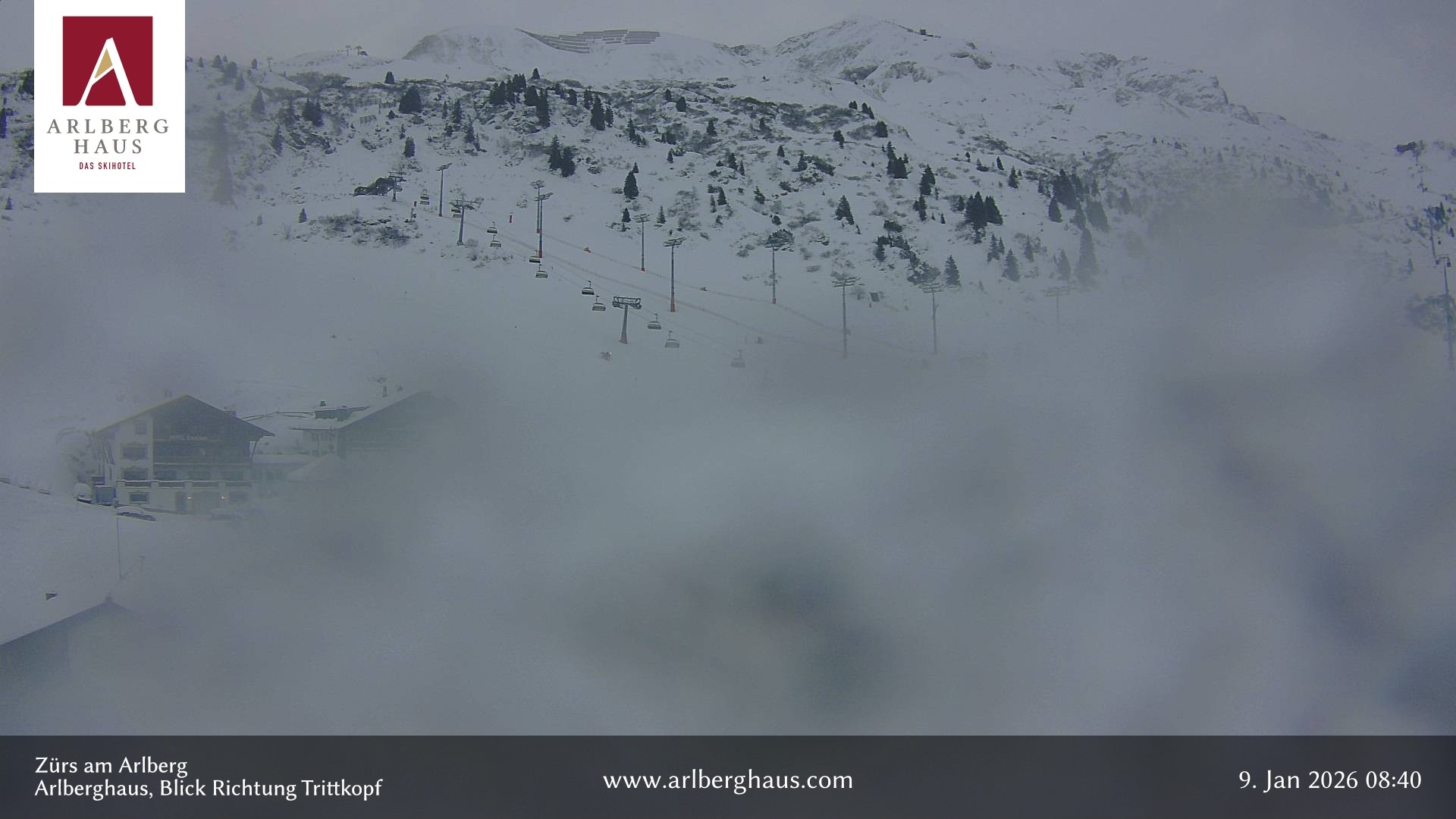 Archiv Foto Webcam Zürs: Hotel Arlberghaus