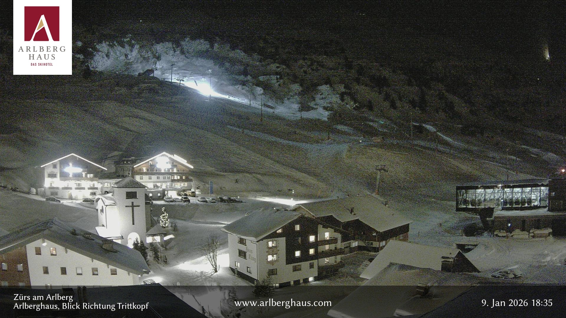 Archiv Foto Webcam Zürs: Hotel Arlberghaus