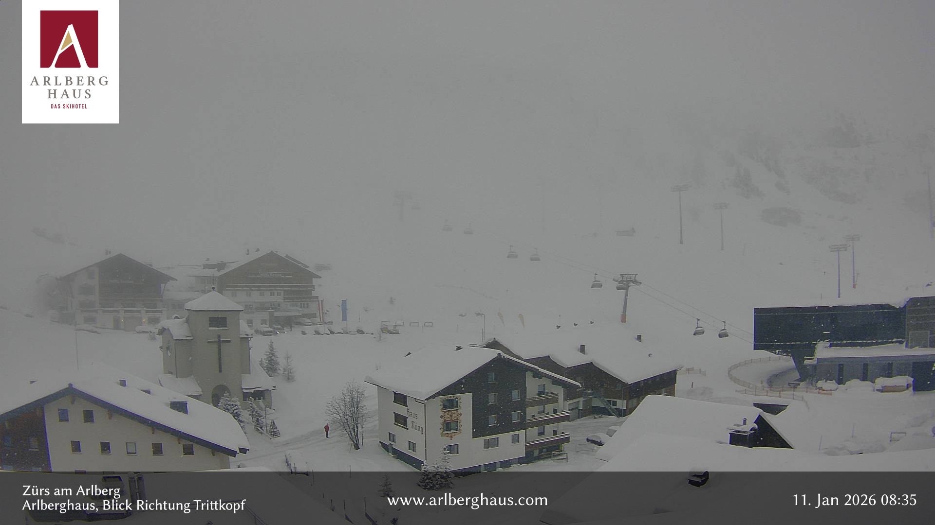 Archiv Foto Webcam Zürs: Hotel Arlberghaus