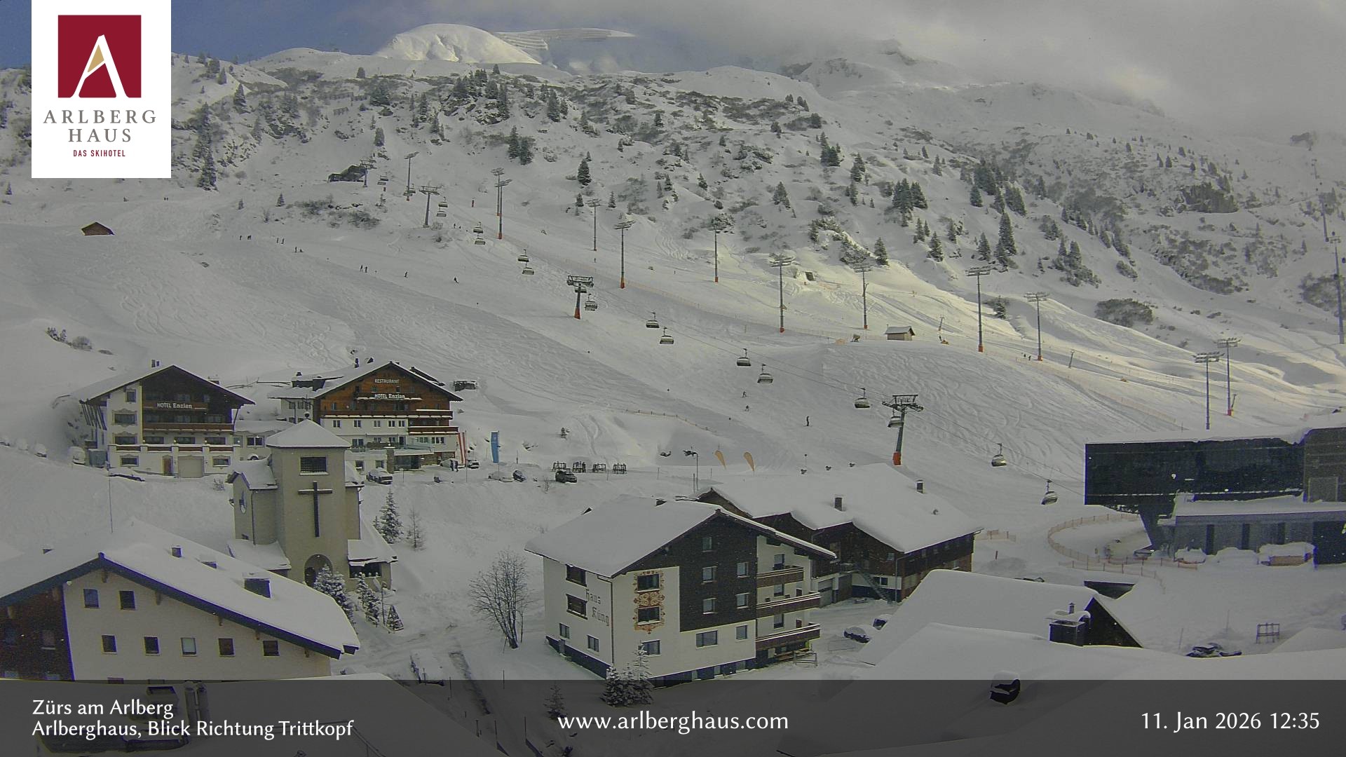 Archiv Foto Webcam Zürs: Hotel Arlberghaus