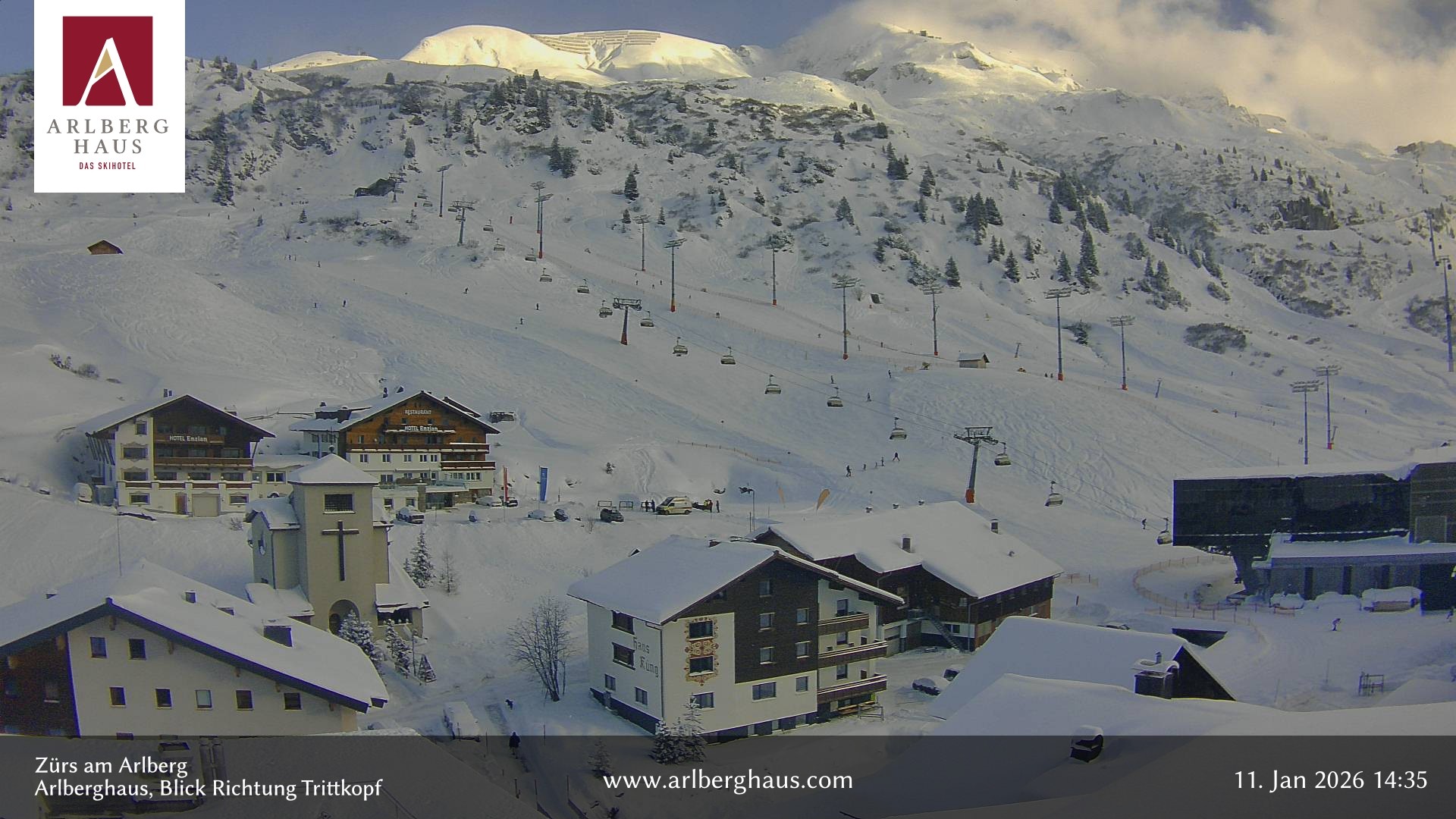 Archiv Foto Webcam Zürs: Hotel Arlberghaus