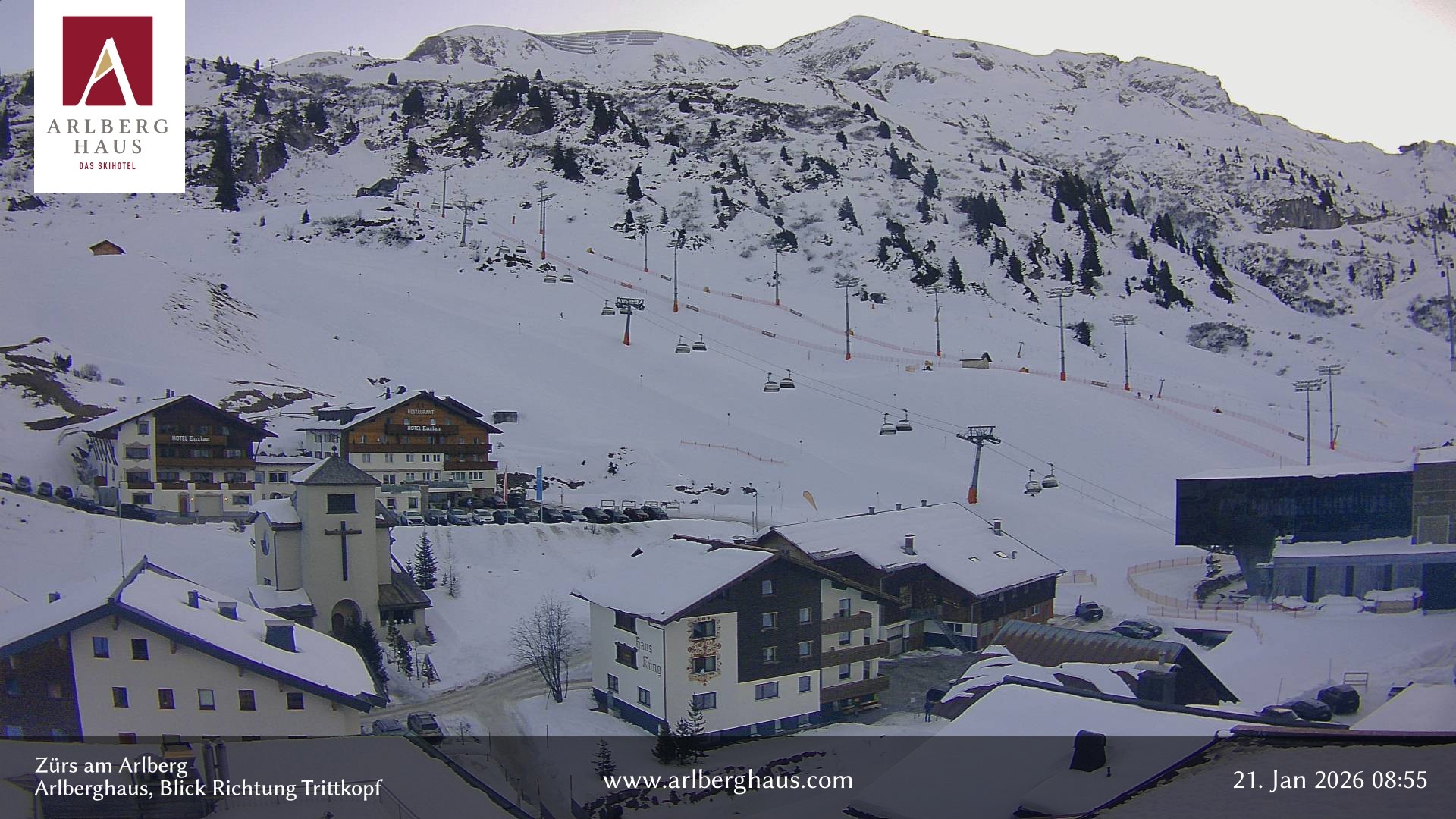 Archiv Foto Webcam Zürs: Hotel Arlberghaus