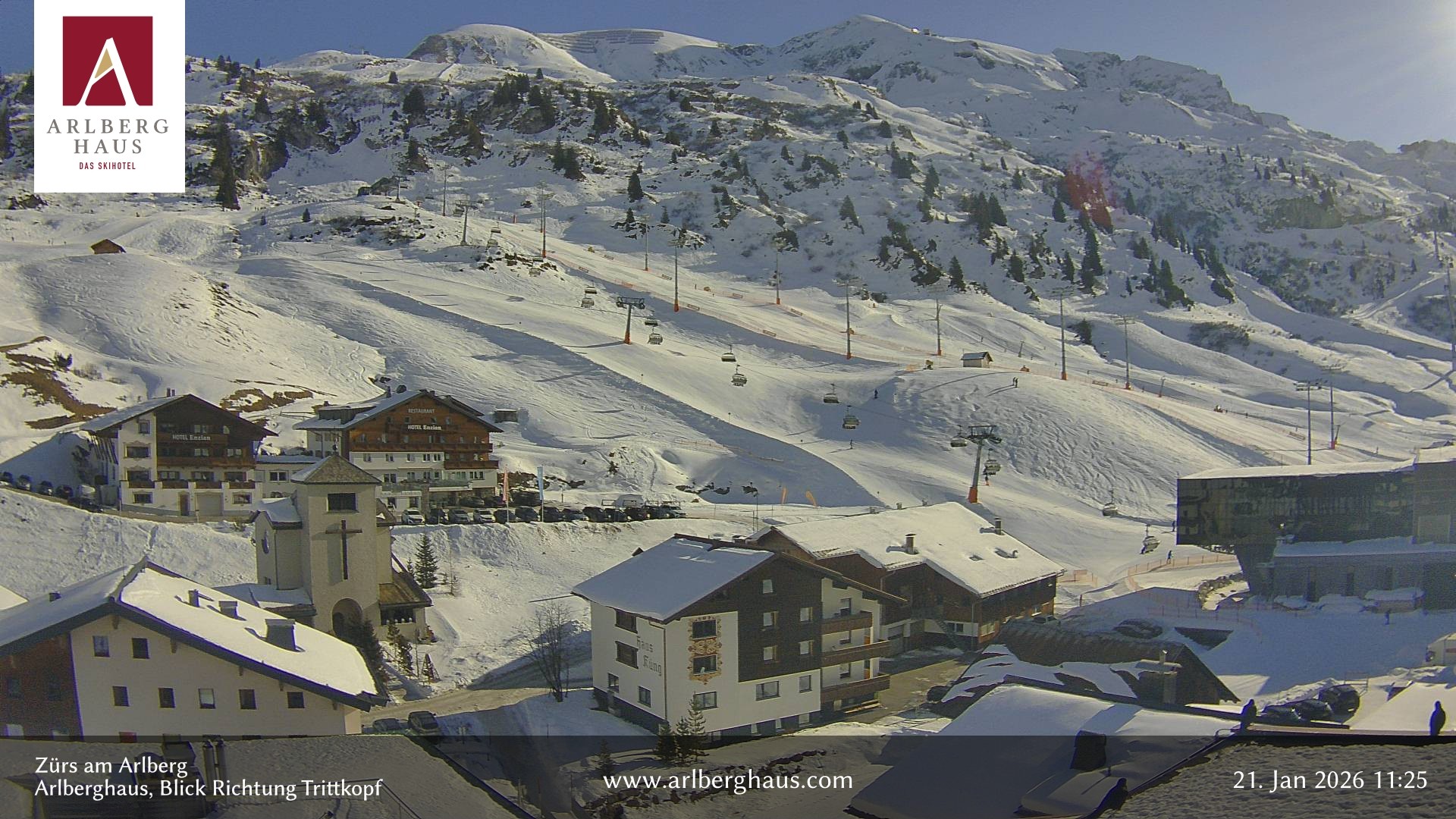 Archiv Foto Webcam Zürs: Hotel Arlberghaus